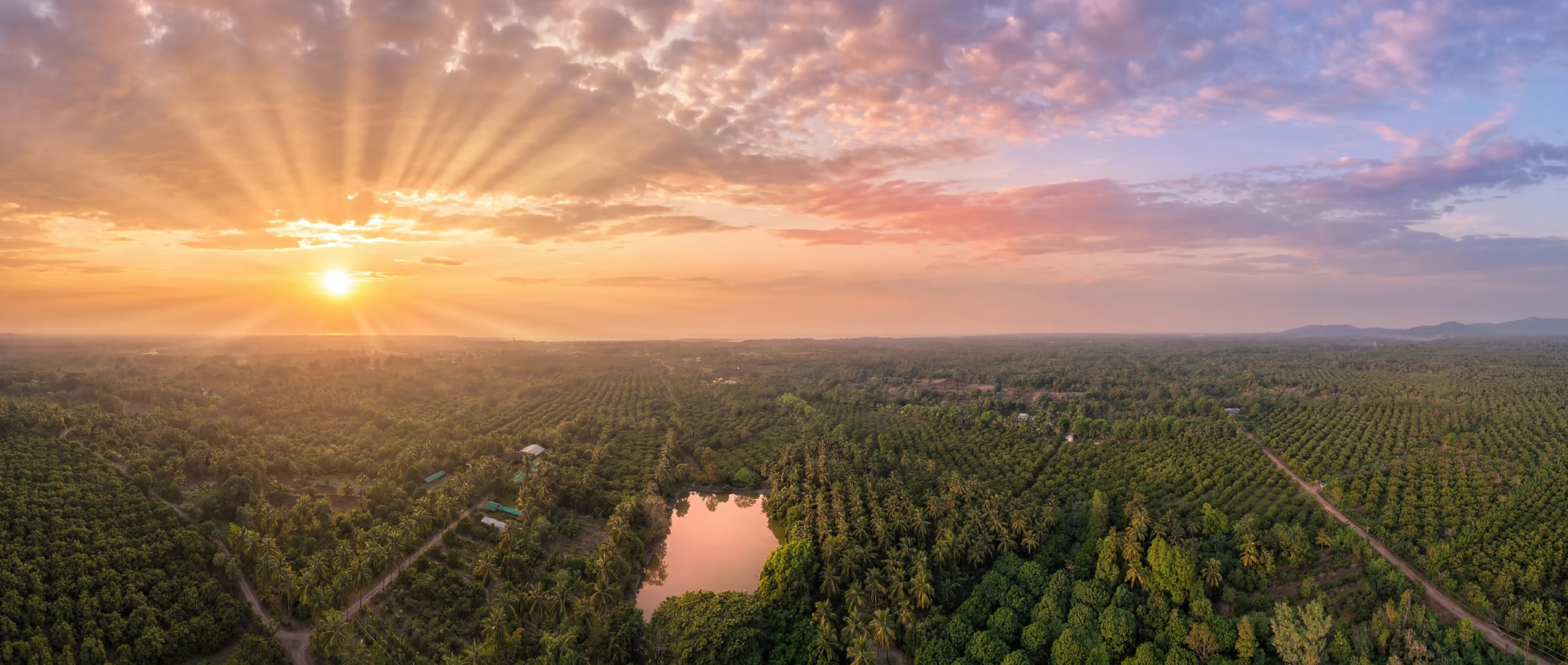 Sunset over the Save Farm countryside