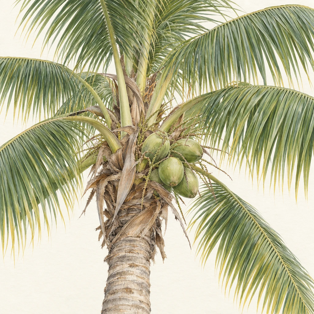 Coconut (Cocos nucifera) in the Save Farm botanical library