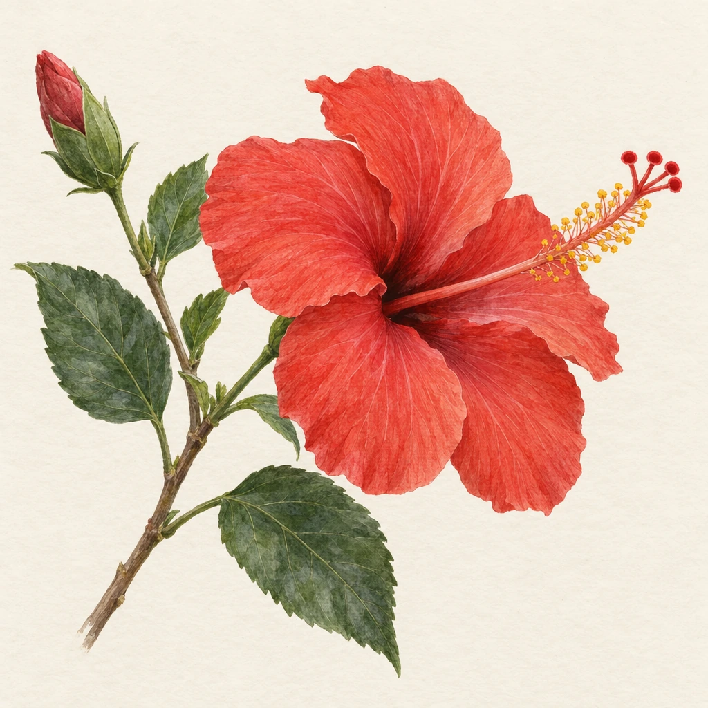 Hibiscus (Hibiscus rosa-sinensis) in the Save Farm botanical library