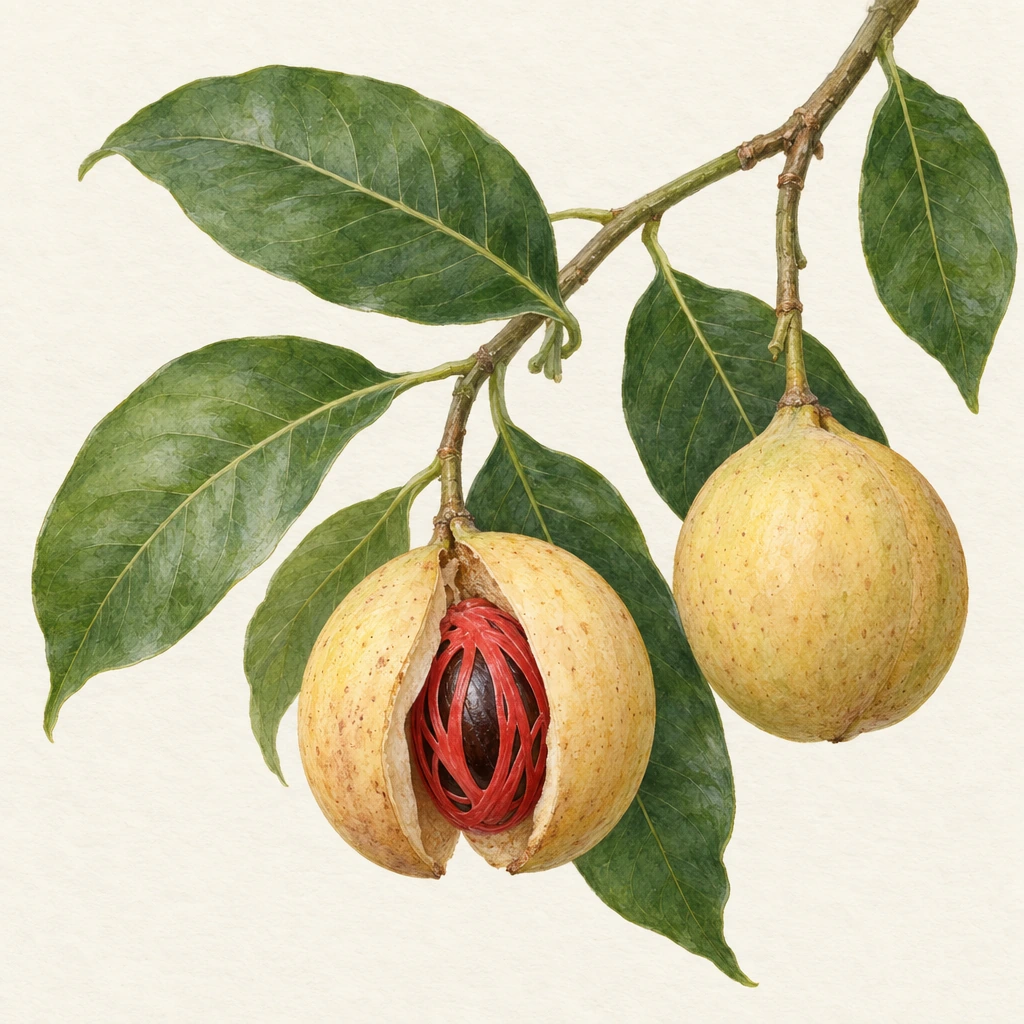 Nutmeg (Myristica fragrans) in the Save Farm botanical library